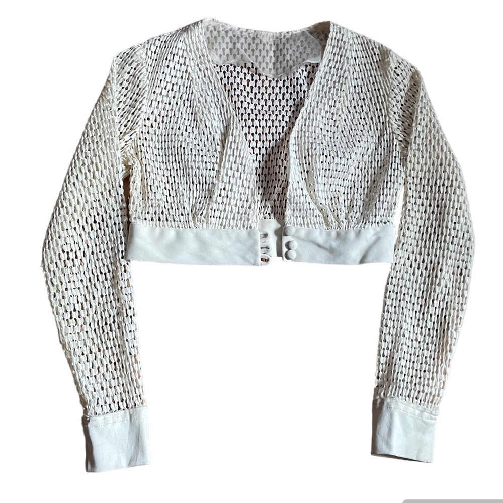 Vintage Cream Bolero Jacket with Buttons